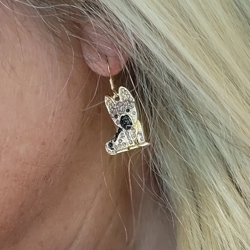 🔥LAST PAIR🔥 GERMAN SHEPARD SPARKLE DROP EARRINGS